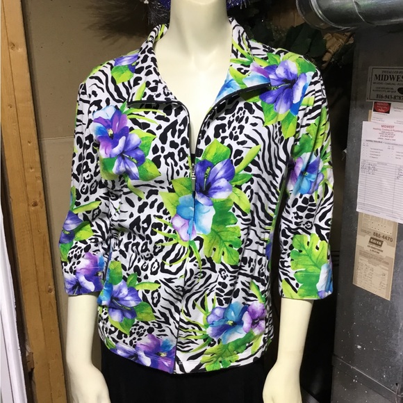 Erin London Zip Up Colorful Blazer - Picture 7 of 14